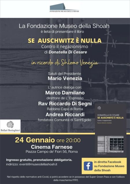 Presentazione libro “Se Auschwitz è nulla – Contro il negazionismo”