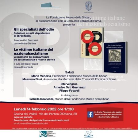 Presentazione libro “Gli specialisti dell’odio. Relazioni, arresti, deportazioni di ebrei italiani”