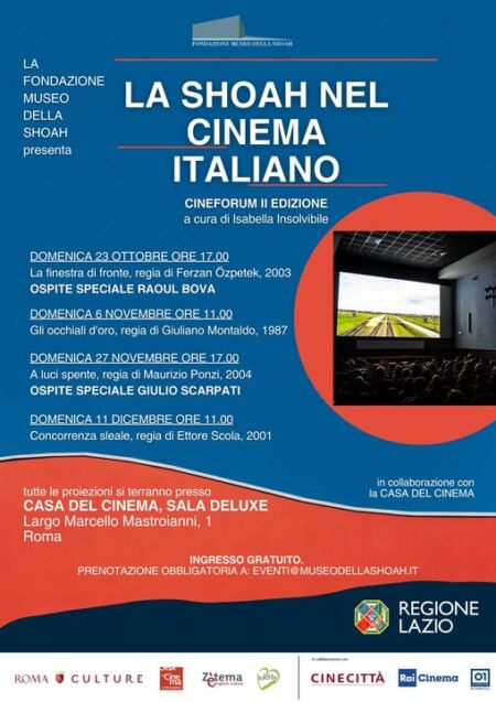 Seconda Edizione del Cineforum “La Shoah nel cinema italiano”: 4 Film e Ospiti Speciali